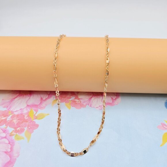 "Delicate Rose Gold Link Chain Necklace for Women, 17.7 Inch Length, XPNL0078 - Picture 1 of 12
